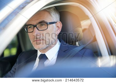  Private taxi driver driving fancy car                             
