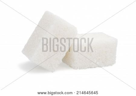Group of sugar  cubes isolated on white background
