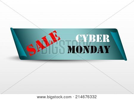 Cyber Monday sell paper texture cyan colored