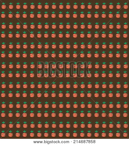 Vector pattern with carrots on a garden bed. Seamless pattern garden bed with carrots.