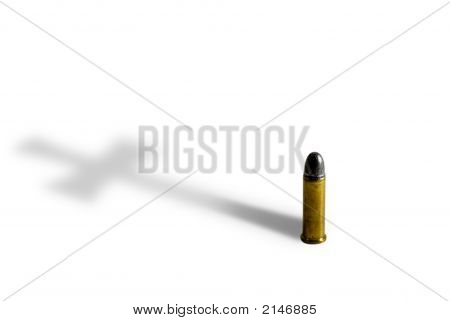 Pistolbullet z krzyża cień