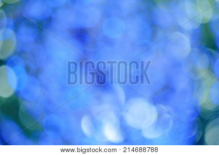 Blue Bokeh Lights, Defocused, Holiday And Festive Background