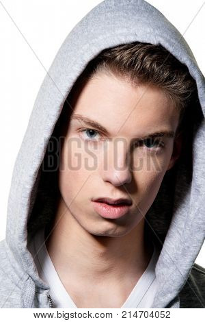 cool looking teenager man in front of graffiti