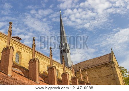 Maulbronn, Germany - oktober 19, 2017 Monastery Maulbronn from outside at a partly cloudy day