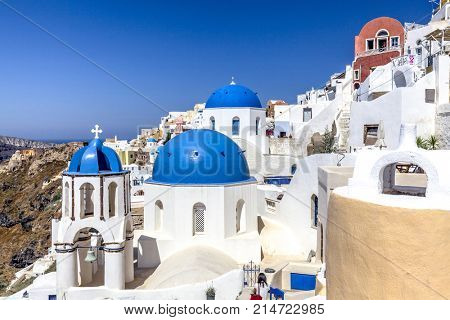 Vier of oia village , santorini greece