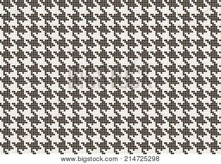 Vector seamless crows foot pattern. Crows foot pattern from pixels.
