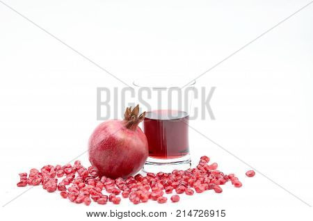 Pomegranate On A White Background.natural.for Isolation.