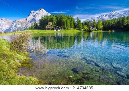 Arnisee Lake With Swiss Alps, Canton Of Uri, Switzerland