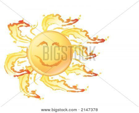 Crazy Sun мазок Иллюстрация
