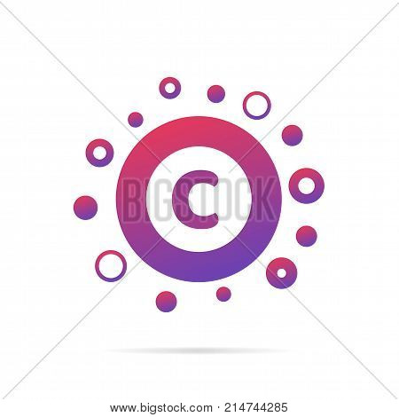 Modern concept of letter C and circles. Symbol design vector illustration isolated on white background