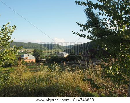 A View Of The Village Of Shiryaevo In The Samara Region Of Russia Located Near The Mountains. There
