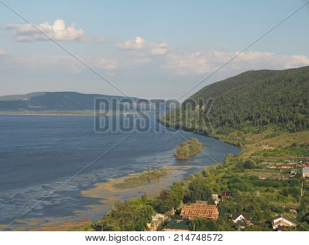 A View Of The Village Of Shiryaevo In The Samara Region Of Russia Located Near The Mountains. There