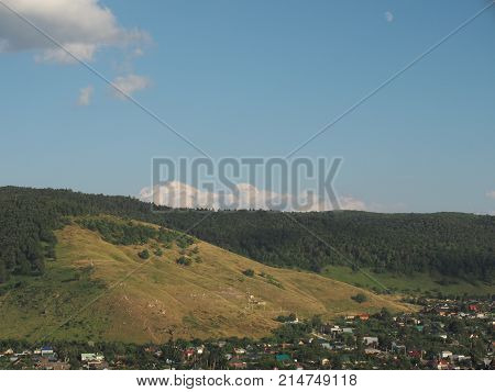 A View Of The Village Of Shiryaevo In The Samara Region Of Russia Located Near The Mountains. There
