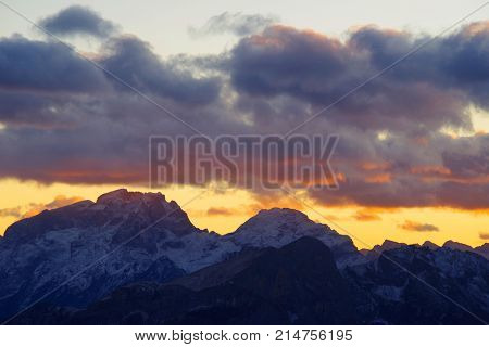 Alpine landscape in the Dolomites, Italy, Europe