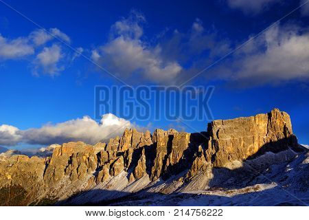 Alpine landscape in the Dolomites, Italy, Europe