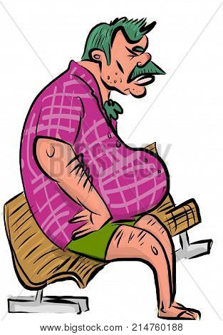 Man sitting on park bench sleeping homeless unemployed