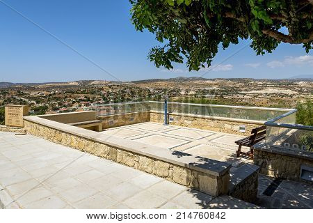 Pissouri, Cyprus, July 2017: Pissouri viewpoint tourist spot with amazing panorama Limassol district
