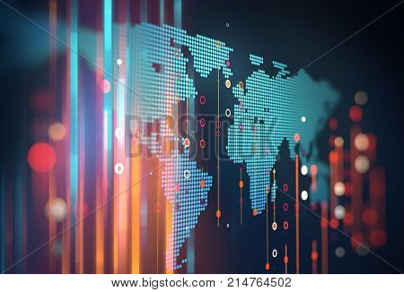 Big Data Futuristic Visualization Abstract Illustration