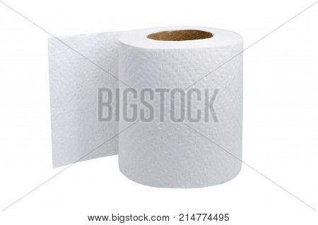 Toilet paper roll isolated on white background