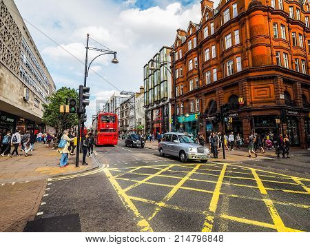 People In Oxford Street In London, Hdr