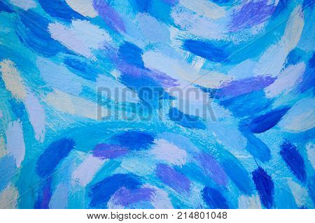 blue, white and purple paint on the wall, texture