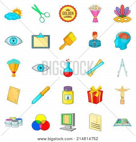 Masterpiece icons set. Cartoon set of 25 masterpiece vector icons for web isolated on white background