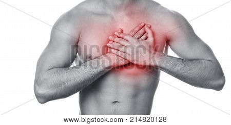 Young Man With Pain In His Chest