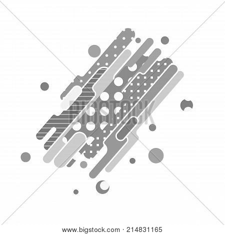 Abstract geometric background. Trendy pattern from various rounded shapes. Vector illustration.