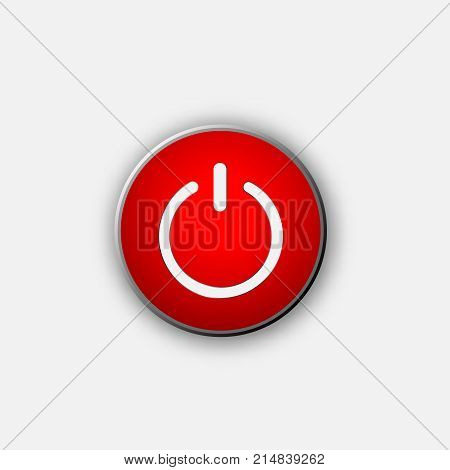 Shut down button vector web switch  off button