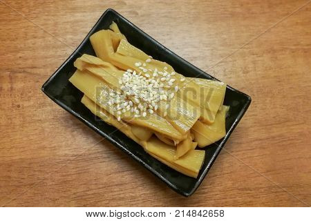Japanese style Menma pickled bamboo shoot for ramen.