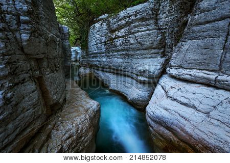 Beautiful landscape of Okatse canyon in Georgia