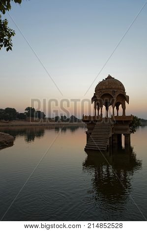 Before Sunrise On Gadsisar Lake In Jaisalmer