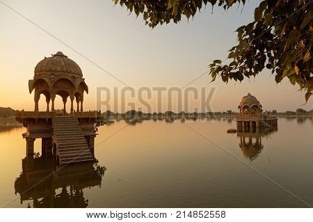 Morning light on Gadsisar Lake in Jaisalmer