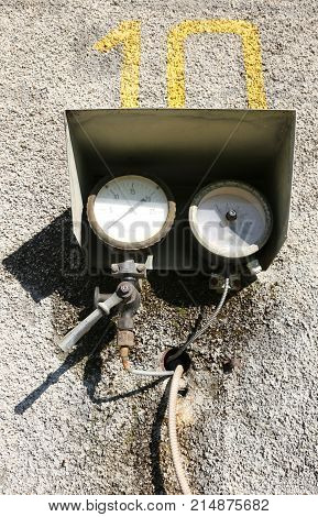 Old Manometers Of An Industrial Plant Of An Abandoned Refinery