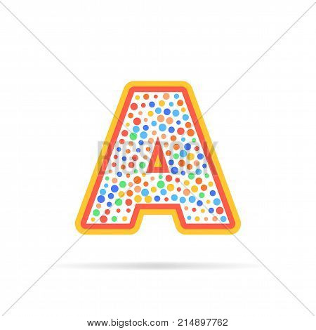 Modern concept of letter A and circles. Symbol design vector illustration isolated on white background