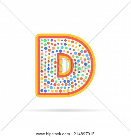 Modern concept of letter D and circles. Symbol design vector illustration isolated on white background