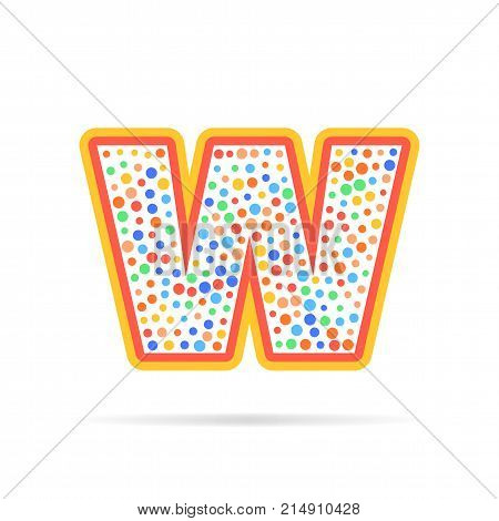 Modern concept of letter W and circles. Symbol design vector illustration isolated on white background