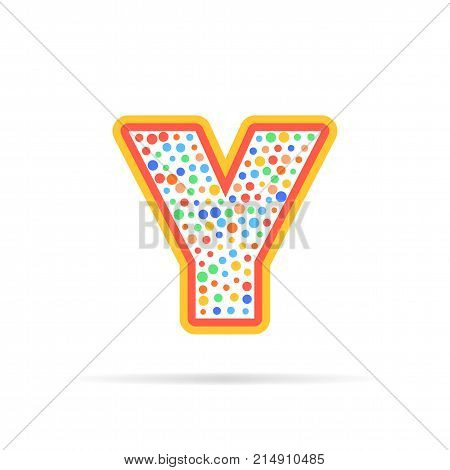 Modern concept of letter y and circles. Symbol design vector illustration isolated on white background