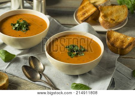 Homemade Tomato Basil Bisque Soup
