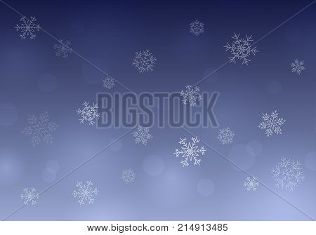 Christmas winter snowflakes on blue background vector.