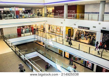 Kota Kinabalu,Sabah-Nov 18,2017:View of centre mall hall of 1Borneo Hypermall also known as 1Borneo is a shopping centre in Kota Kinabalu,Sabah Borneo,Malaysia.It is the largest shopping complex in East Malaysia.