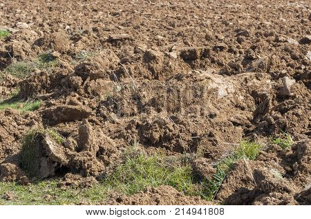 Detail of a ploughed field. Photo taken in Guadalajara Province Spain