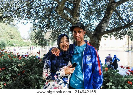 Pepole On The Street Of Rabat City In Morocco