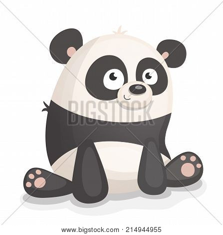 Vector illustration of Sitting Cute Cartoon Panda