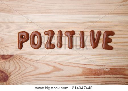 Word Pozitive Written By Chocolate Cookies Alphabet