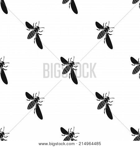 A bee, a hymenopteran insect. Stinging insect bee single icon in black style vector symbol stock isometric illustration .