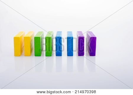 Coorful Domino Blocks On White Background