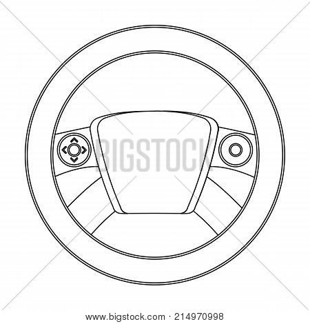 Steering wheel single icon in outline style for design.Car maintenance station vector symbol stock illustration .