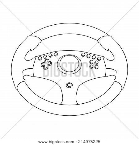 Game steering wheel single icon in outline style for design.Car maintenance station vector symbol stock  illustration.