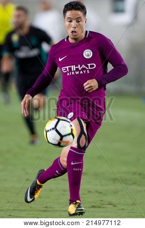 LOS ANGELES, CA - JULY 26: Samir Nasri during the 2017 International Champions Cup game between Manchester City and Real Madrid on July 26th 2017 at the Los Angeles Memorial Coliseum.